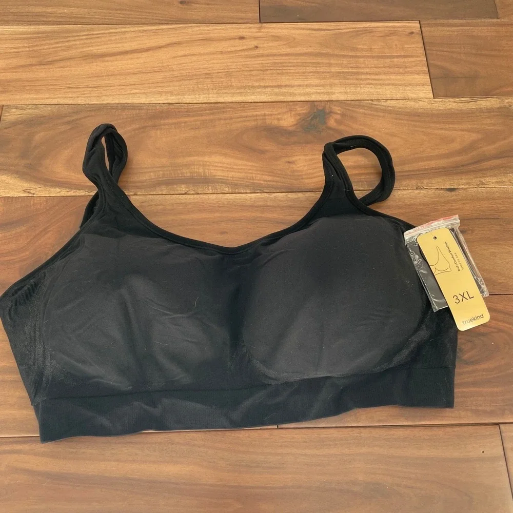 Truekind Daily Comfort Wirefree Shaper Bra Black Size 3XL